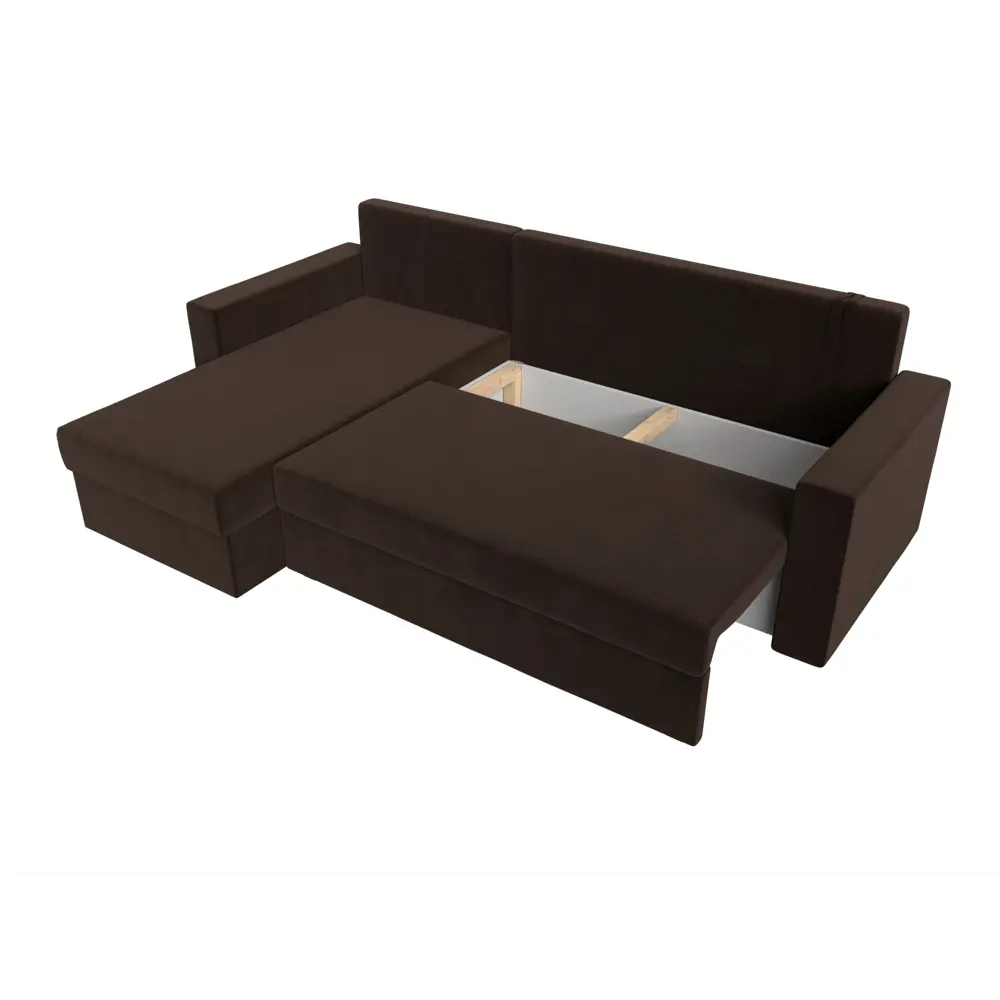 Фото 7 Диван угловой Траумберг Лайт левый угол Лига диванов 117133L 227x90x141 см микровельвет цвет коричневый