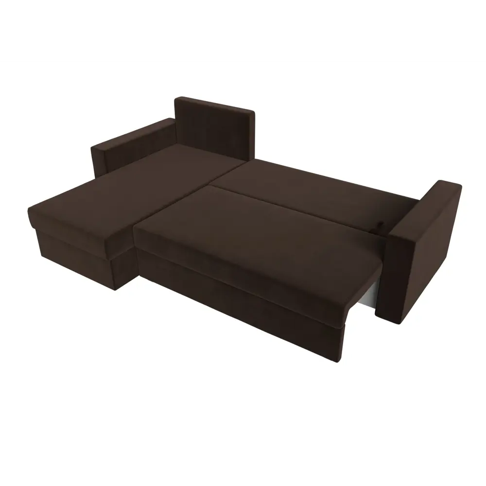 Фото 8 Диван угловой Траумберг Лайт левый угол Лига диванов 117133L 227x90x141 см микровельвет цвет коричневый