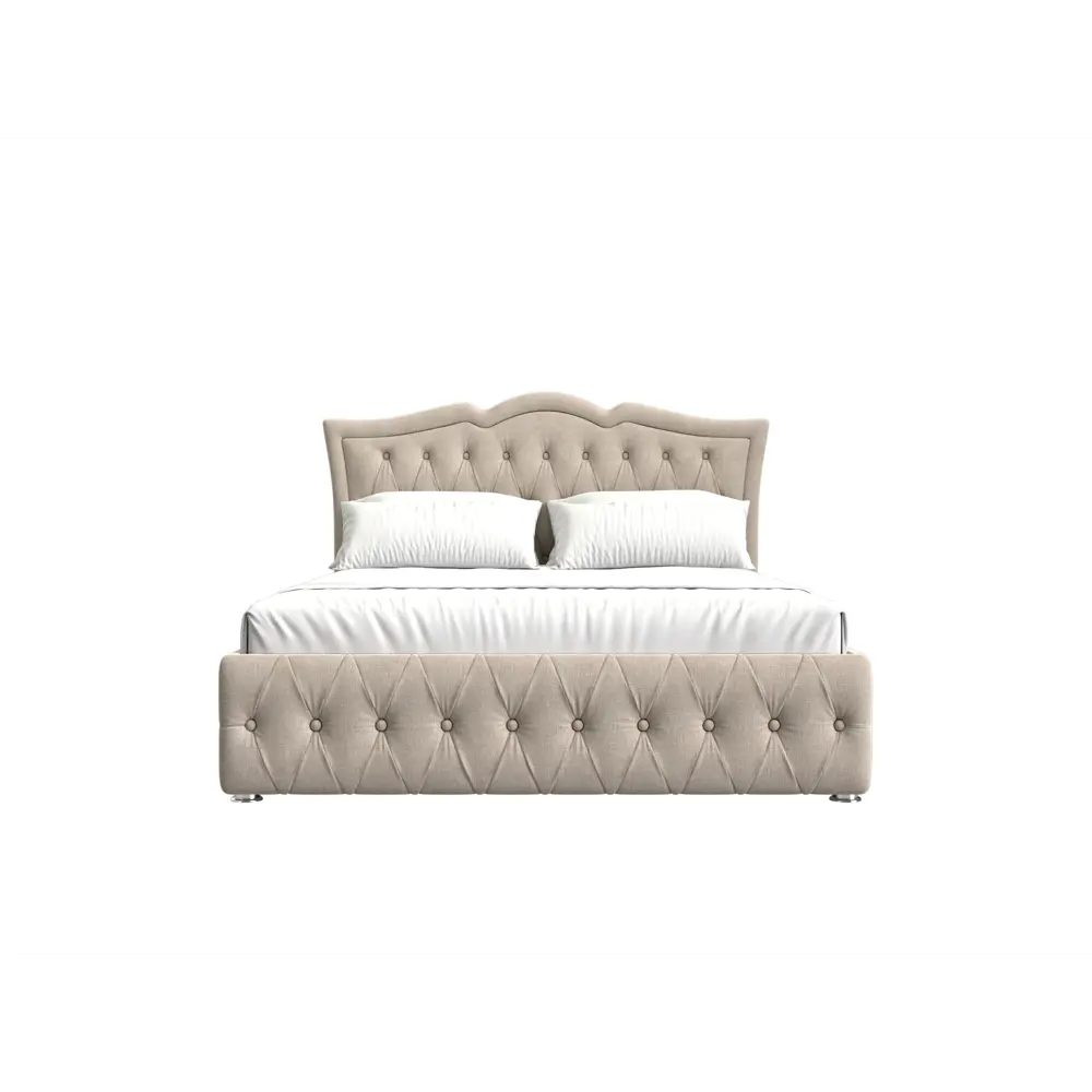 Фото 3 Кровать Лига Диванов Герда 120171 187x110x211 см рогожка цвет бежевый Фото 3 Кровать Лига Диванов Герда 120171 187x110x211 см рогожка цвет бежевый