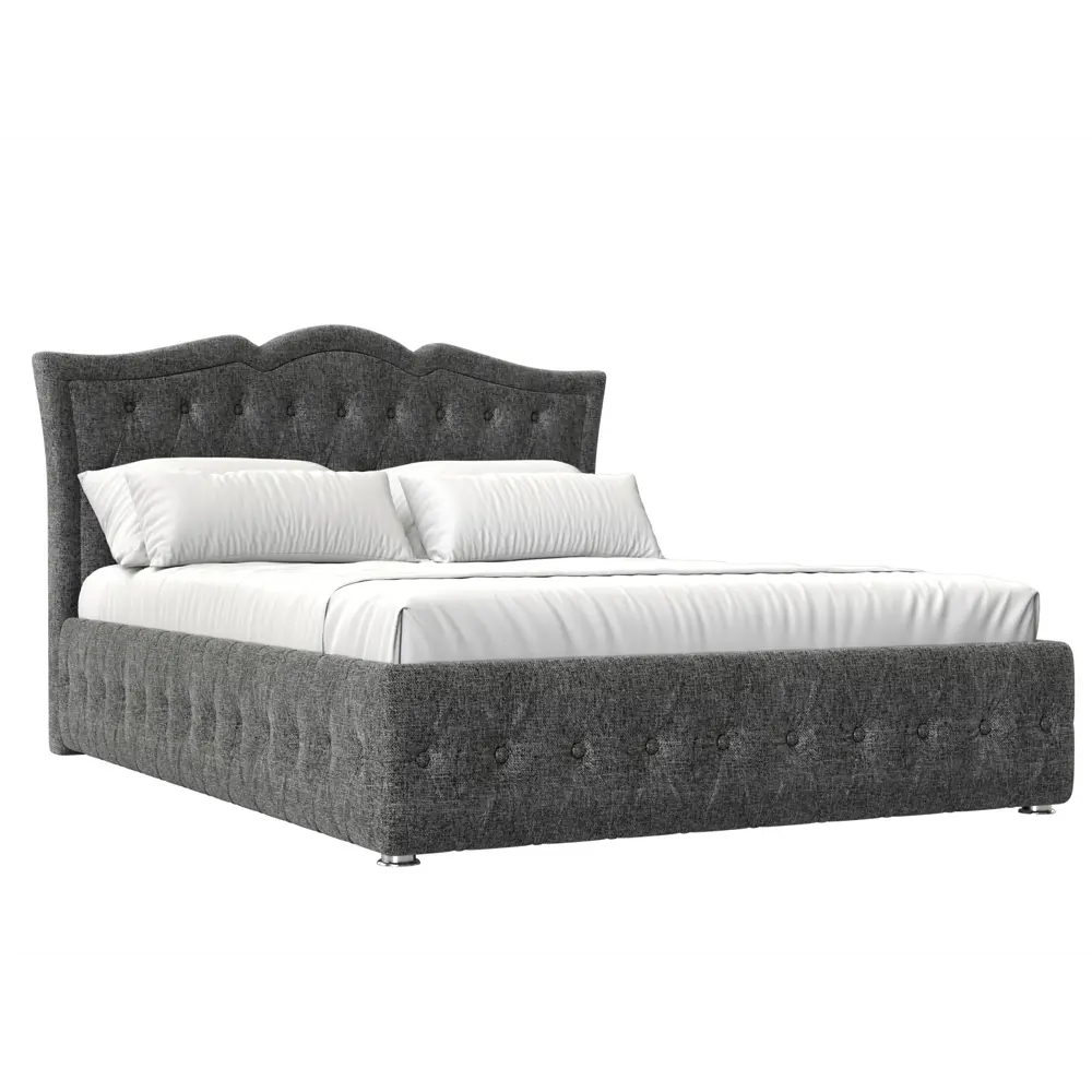 Фото Кровать Лига Диванов Герда 120173 187x110x211 см рогожка цвет серый Фото Кровать Лига Диванов Герда 120173 187x110x211 см рогожка цвет серый