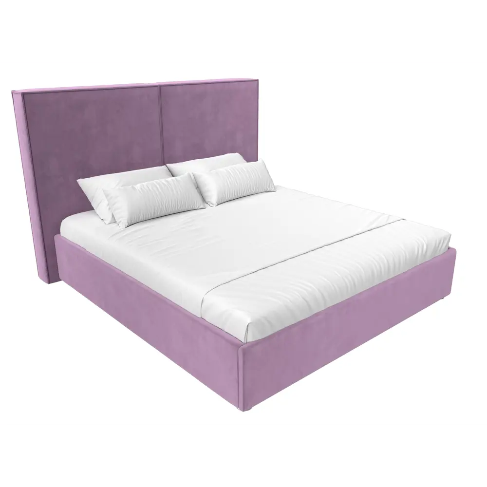 Фото 2 Кровать Лига Диванов Аура 113031 175x130x213 см вельвет цвет сиреневый Фото 2 Кровать Лига Диванов Аура 113031 175x130x213 см вельвет цвет сиреневый