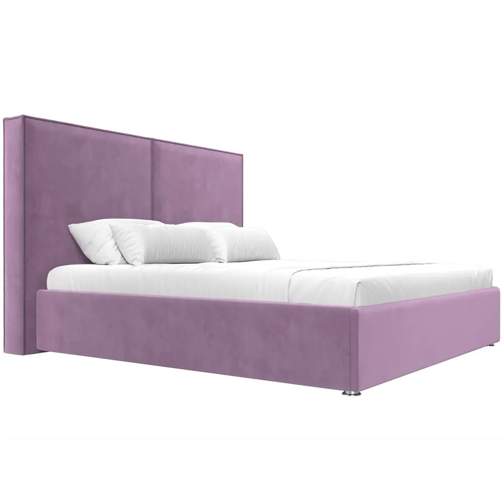 Фото 4 Кровать Лига Диванов Аура 113031 175x130x213 см вельвет цвет сиреневый Фото 4 Кровать Лига Диванов Аура 113031 175x130x213 см вельвет цвет сиреневый