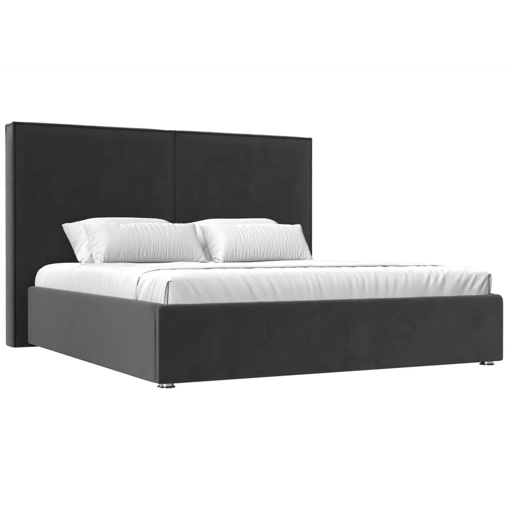 Фото Кровать Лига Диванов Аура 113022 175x130x213 см велюр цвет серый Фото Кровать Лига Диванов Аура 113022 175x130x213 см велюр цвет серый