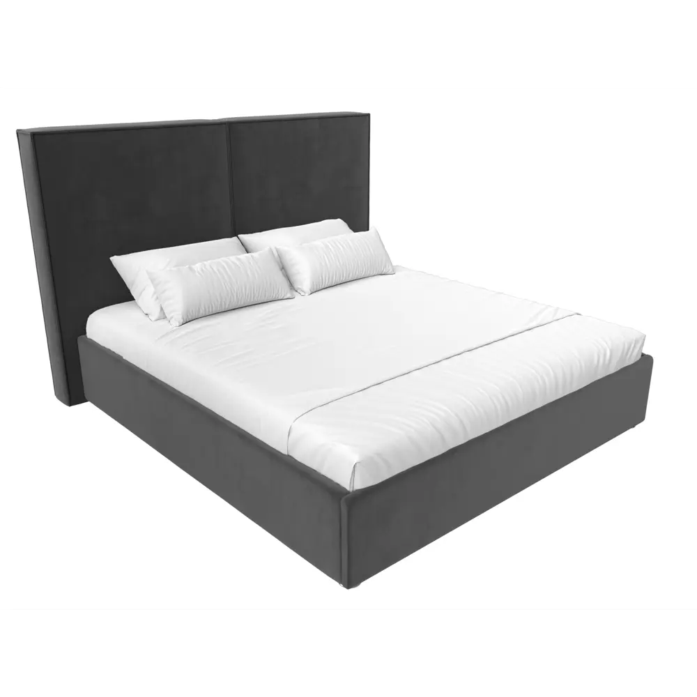 Фото 2 Кровать Лига Диванов Аура 113022 175x130x213 см велюр цвет серый Фото 2 Кровать Лига Диванов Аура 113022 175x130x213 см велюр цвет серый