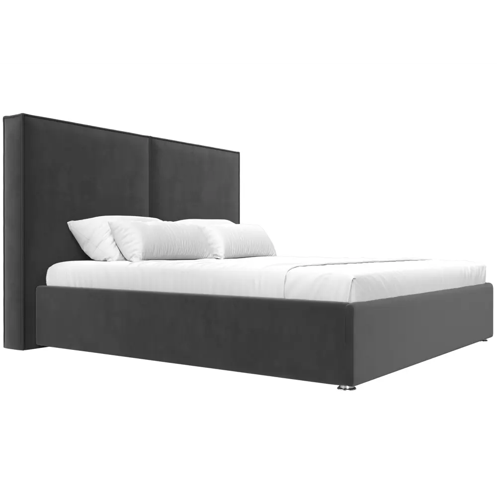 Фото 4 Кровать Лига Диванов Аура 113022 175x130x213 см велюр цвет серый Фото 4 Кровать Лига Диванов Аура 113022 175x130x213 см велюр цвет серый