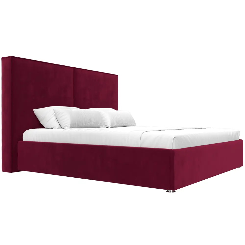 Фото 4 Кровать Лига Диванов Аура 120559 215x130x213 см вельвет цвет бордовый Фото 4 Кровать Лига Диванов Аура 120559 215x130x213 см вельвет цвет бордовый