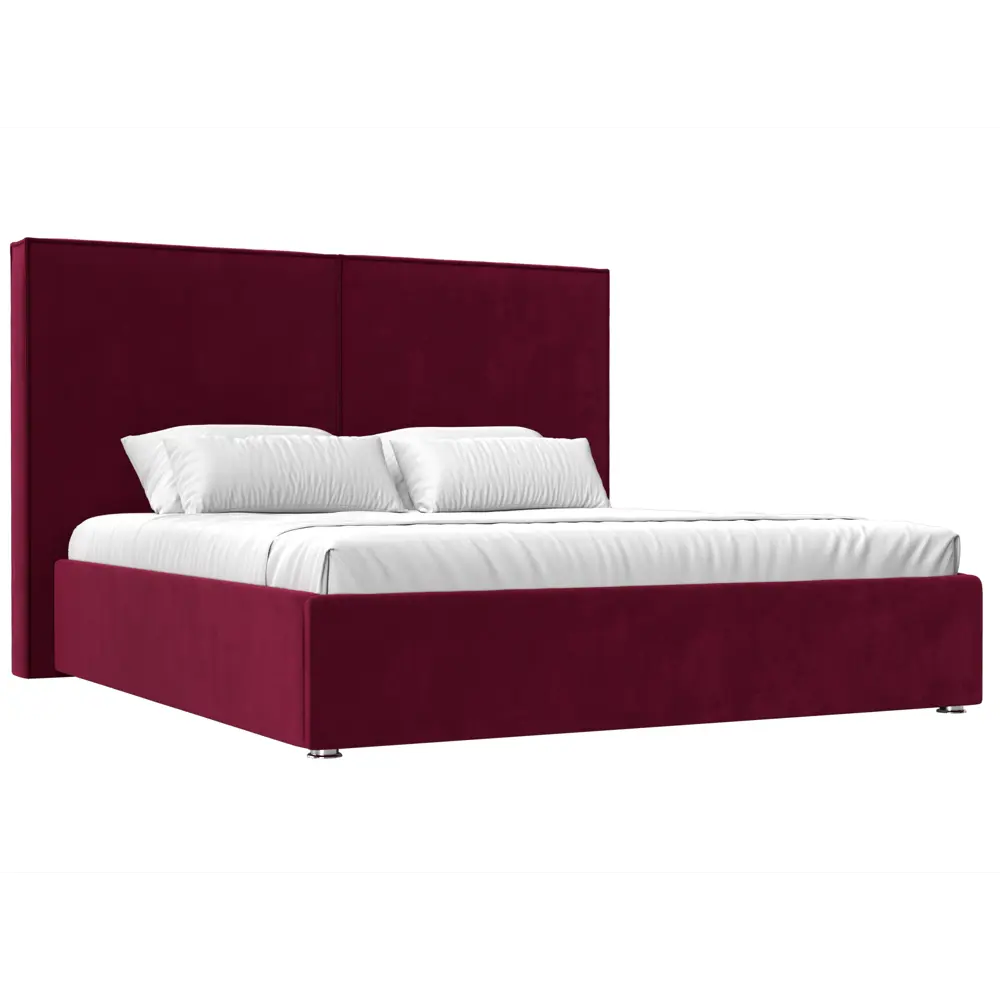 Фото Кровать Лига Диванов Аура 120559 215x130x213 см вельвет цвет бордовый Фото Кровать Лига Диванов Аура 120559 215x130x213 см вельвет цвет бордовый