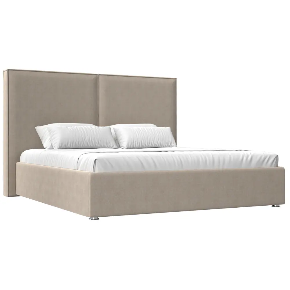 Фото Кровать Лига Диванов Аура 120569 215x130x213 см рогожка цвет бежевый Фото Кровать Лига Диванов Аура 120569 215x130x213 см рогожка цвет бежевый