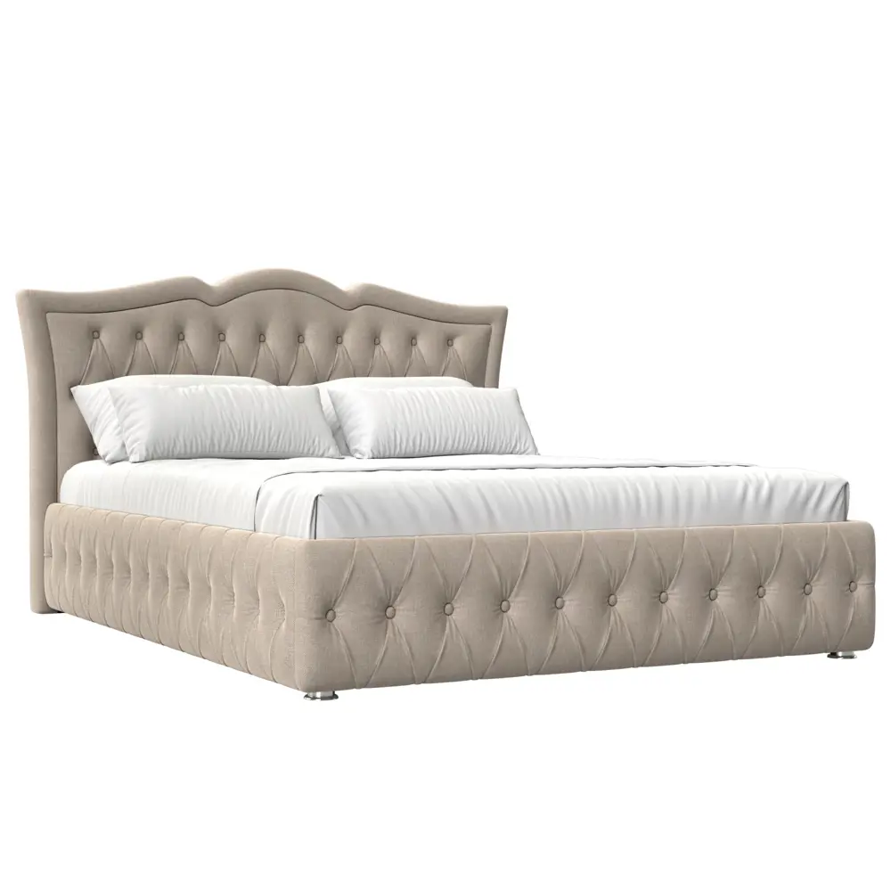 Фото Кровать Лига Диванов Герда 120179 207x110x211 см рогожка цвет бежевый Фото Кровать Лига Диванов Герда 120179 207x110x211 см рогожка цвет бежевый