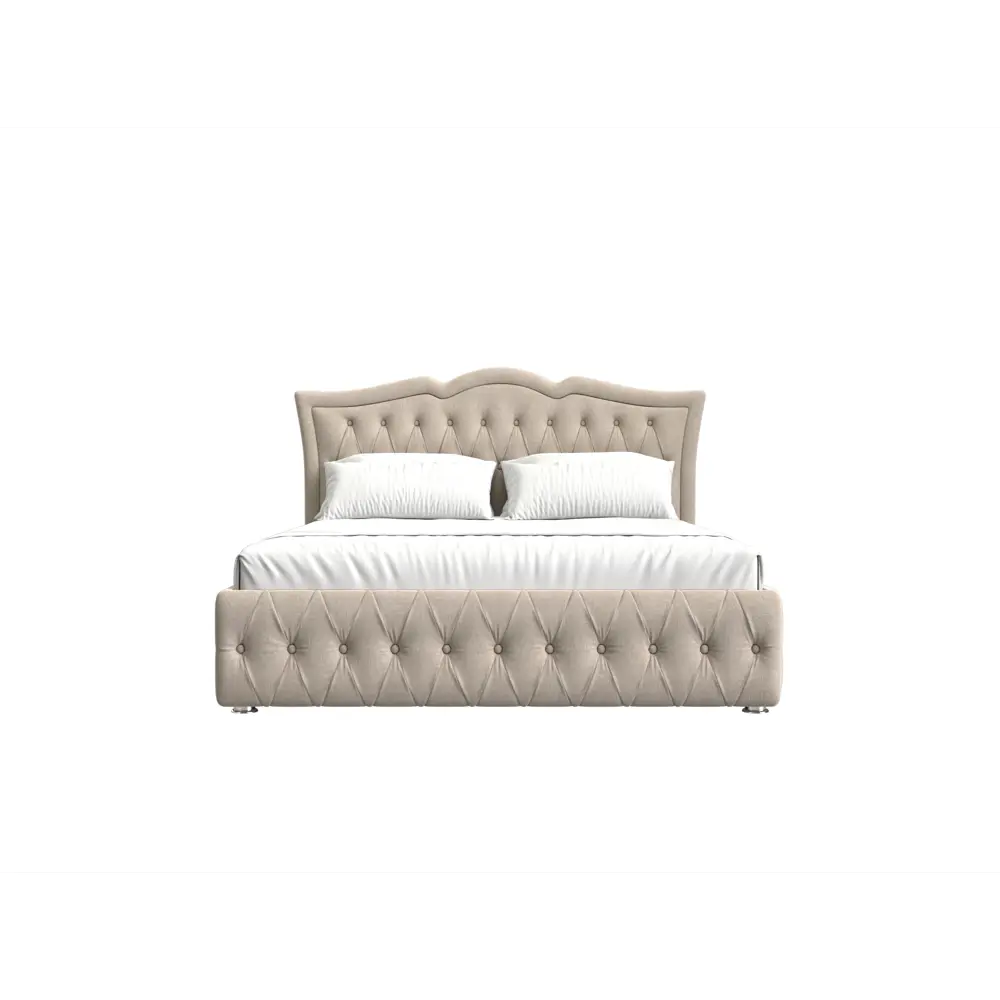 Фото 3 Кровать Лига Диванов Герда 120179 207x110x211 см рогожка цвет бежевый Фото 3 Кровать Лига Диванов Герда 120179 207x110x211 см рогожка цвет бежевый