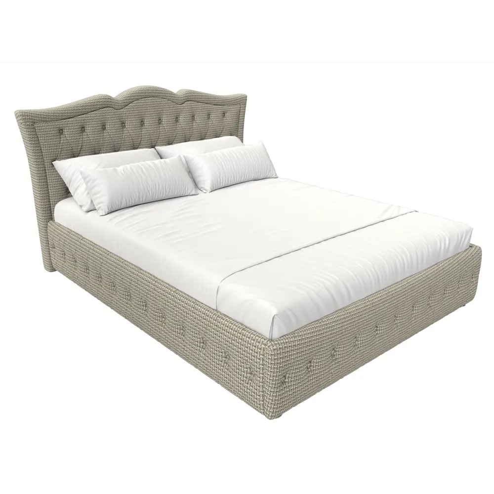 Фото 2 Кровать Лига Диванов Герда 120182 207x110x211 см рогожка цвет бежевый Фото 2 Кровать Лига Диванов Герда 120182 207x110x211 см рогожка цвет бежевый