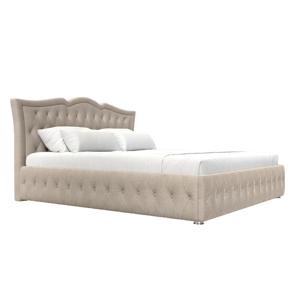 Фото 4 Кровать Лига Диванов Герда 120187 227x110x211 см рогожка цвет бежевый Фото 4 Кровать Лига Диванов Герда 120187 227x110x211 см рогожка цвет бежевый