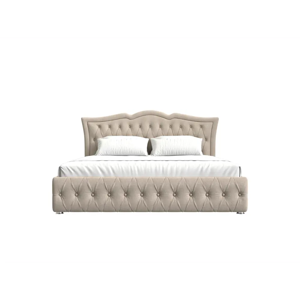 Фото 3 Кровать Лига Диванов Герда 120187 227x110x211 см рогожка цвет бежевый Фото 3 Кровать Лига Диванов Герда 120187 227x110x211 см рогожка цвет бежевый