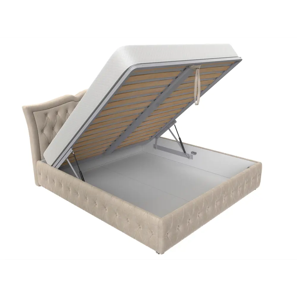 Фото 6 Кровать Лига Диванов Герда 120187 227x110x211 см рогожка цвет бежевый Фото 6 Кровать Лига Диванов Герда 120187 227x110x211 см рогожка цвет бежевый