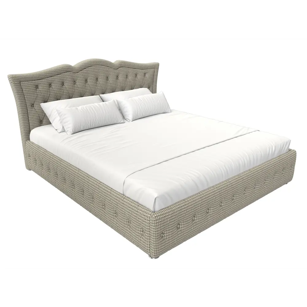 Фото 2 Кровать Лига Диванов Герда 120190 227x110x211 см рогожка цвет бежевый Фото 2 Кровать Лига Диванов Герда 120190 227x110x211 см рогожка цвет бежевый