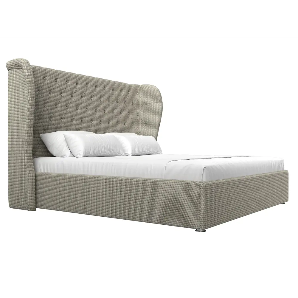 Фото 4 Кровать Лига Диванов Далия 114145 230x140x210 см рогожка цвет бежевый Фото 4 Кровать Лига Диванов Далия 114145 230x140x210 см рогожка цвет бежевый