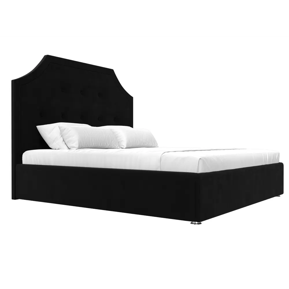 Фото 4 Кровать Лига Диванов Кантри 105354 175x140x211 см вельвет цвет черный Фото 4 Кровать Лига Диванов Кантри 105354 175x140x211 см вельвет цвет черный