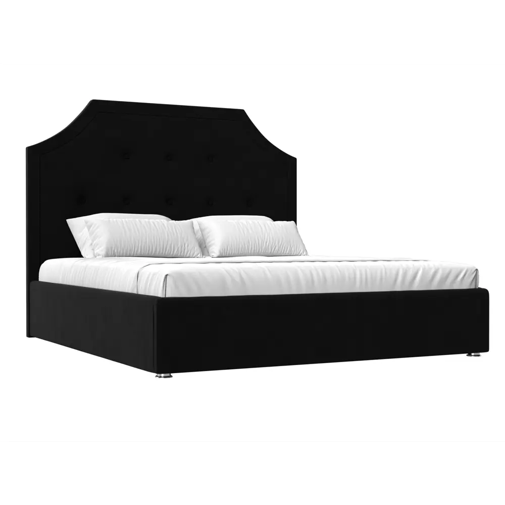 Фото Кровать Лига Диванов Кантри 105354 175x140x211 см вельвет цвет черный Фото Кровать Лига Диванов Кантри 105354 175x140x211 см вельвет цвет черный