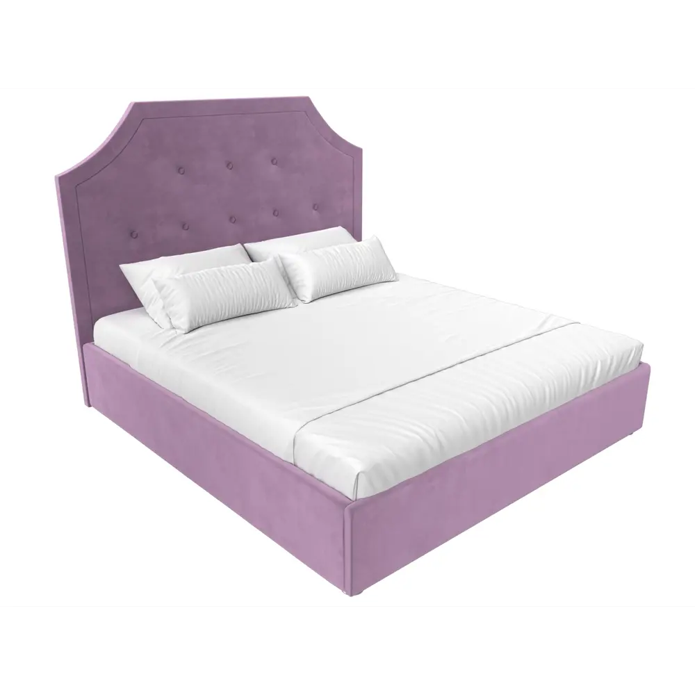 Фото 2 Кровать Лига Диванов Кантри 115031 175x140x211 см вельвет цвет сиреневый Фото 2 Кровать Лига Диванов Кантри 115031 175x140x211 см вельвет цвет сиреневый