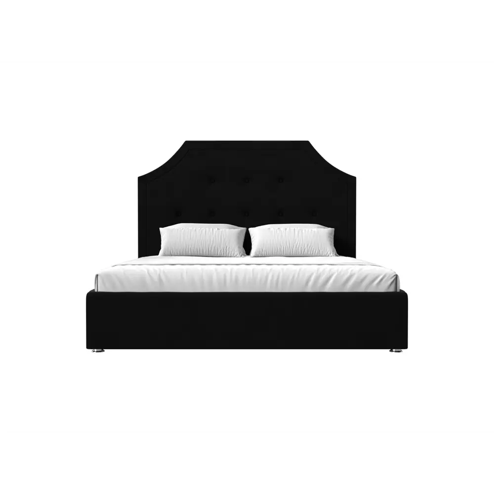 Фото 3 Кровать Лига Диванов Кантри 120680 195x140x211 см вельвет цвет черный Фото 3 Кровать Лига Диванов Кантри 120680 195x140x211 см вельвет цвет черный