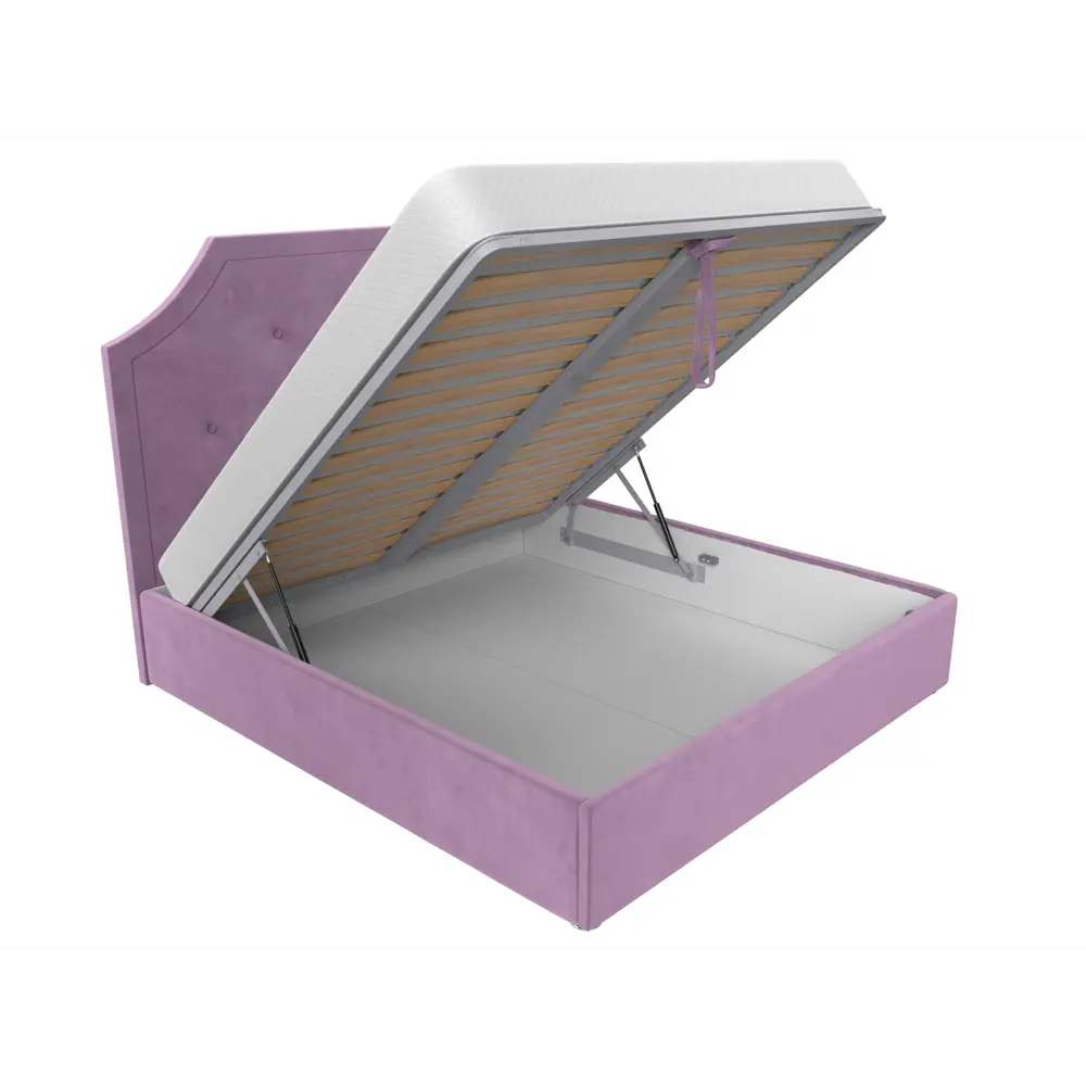 Фото 6 Кровать Лига Диванов Кантри 120689 195x140x211 см вельвет цвет сиреневый Фото 6 Кровать Лига Диванов Кантри 120689 195x140x211 см вельвет цвет сиреневый