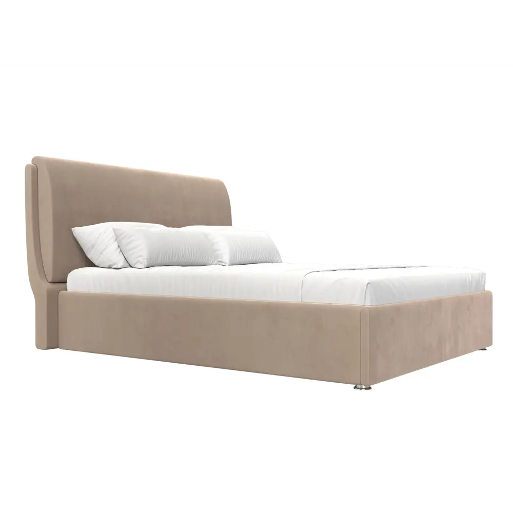 Фото 4 Кровать Лига Диванов Принцесса 120835 200x110x251 см велюр цвет бежевый