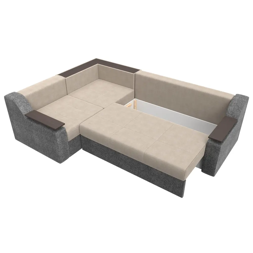 Фото 3 Диван Лига Диванов Кронос 114638L 254x74x184 см рогожка цвет бежевый