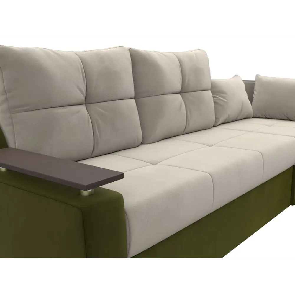 Фото 3 Диван Лига Диванов Кронос 114614 254x74x184 см вельвет цвет бежевый