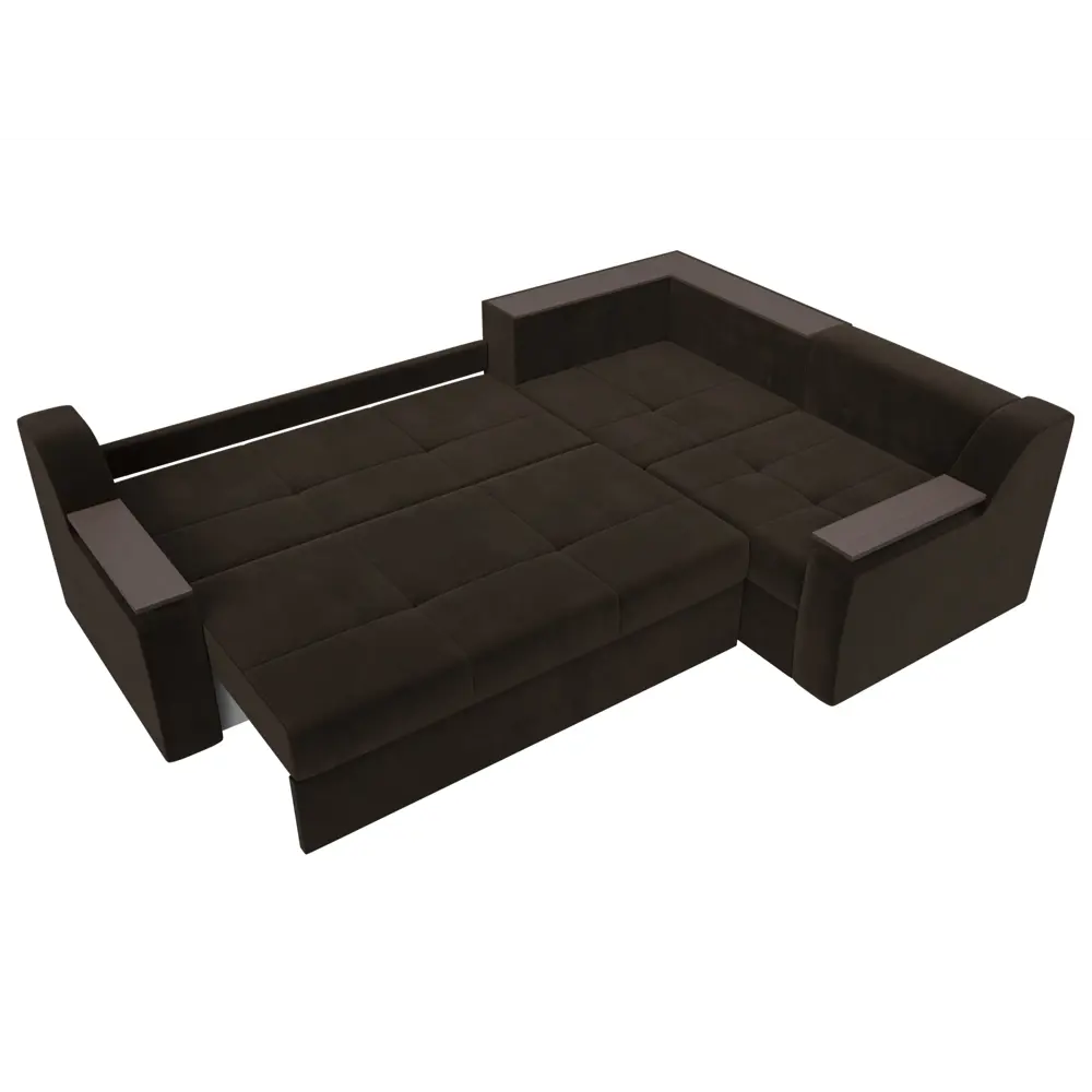 Фото 8 Диван Лига Диванов Кронос 114620 254x74x184 см вельвет цвет коричневый