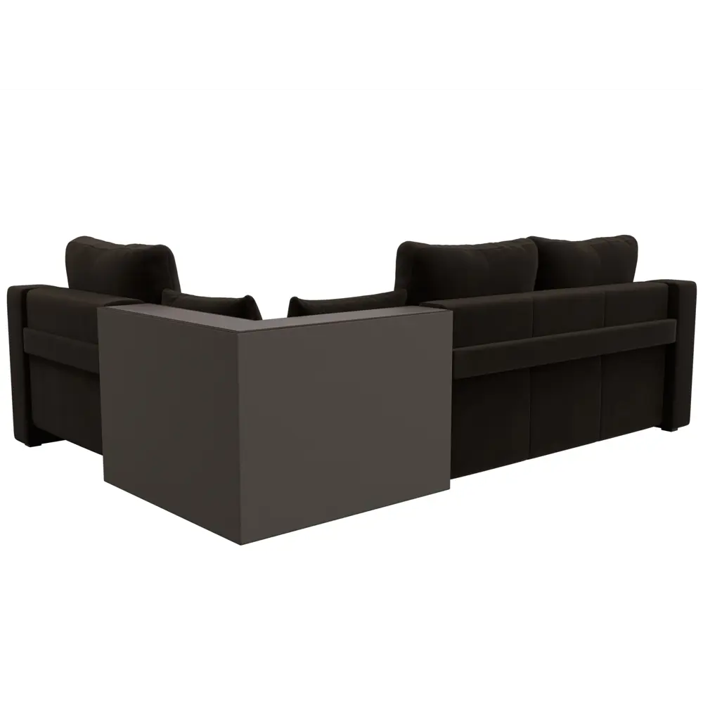 Фото 4 Диван Лига Диванов Кронос 114620 254x74x184 см вельвет цвет коричневый