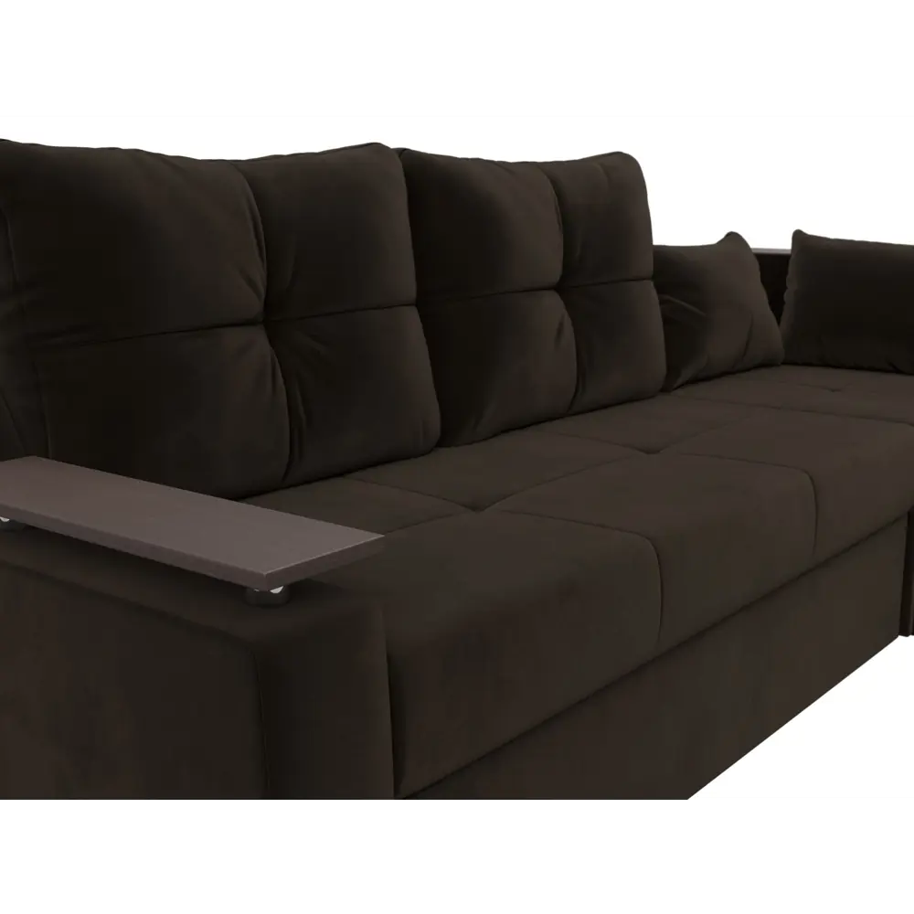 Фото 6 Диван Лига Диванов Кронос 114620 254x74x184 см вельвет цвет коричневый