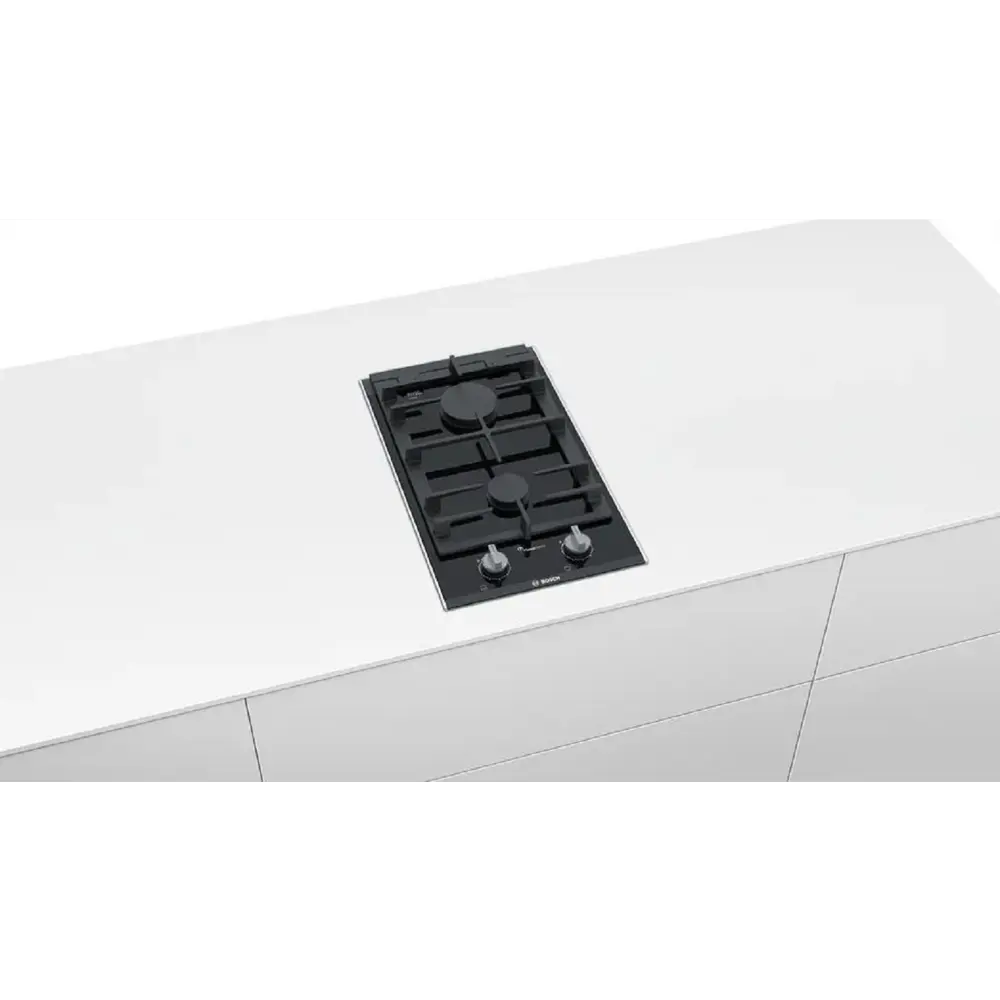 Фото 2 Газовая варочная панель Bosch PRB3A6D70M 30.6 см 2 конфорки цвет черный Фото 2 Газовая варочная панель Bosch PRB3A6D70M 30.6 см 2 конфорки цвет черный
