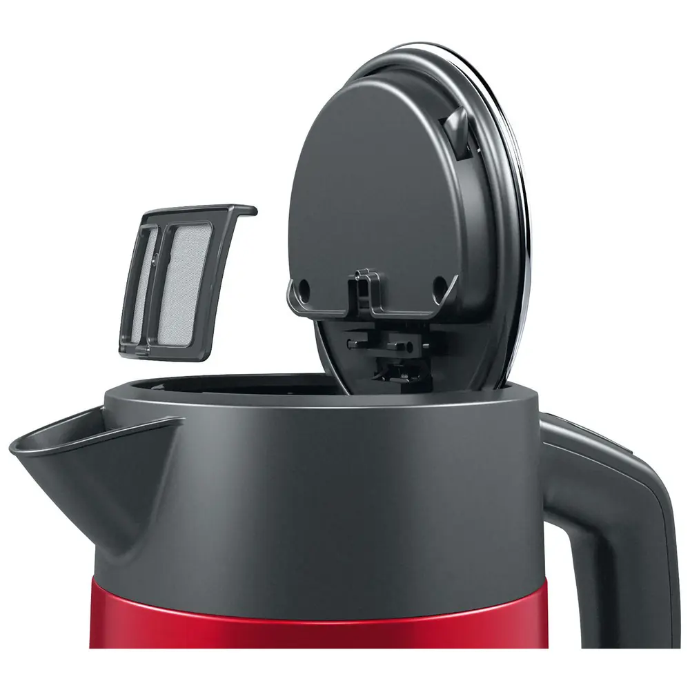 Фото 2 Электрический чайник 1.7 л Bosch CTWK34A металл цвет красный, черный Фото 2 Электрический чайник 1.7 л Bosch CTWK34A металл цвет красный, черный