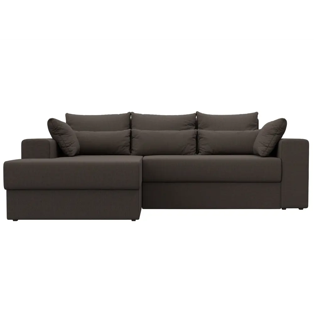 Фото 2 Диван угловой Майами левый угол Лига диванов 121158L 254x96x164 см рогожка цвет амур 05 коричневый