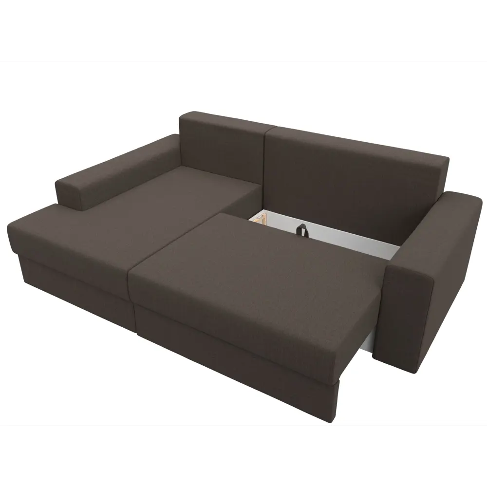 Фото 8 Диван угловой Майами левый угол Лига диванов 121158L 254x96x164 см рогожка цвет амур 05 коричневый