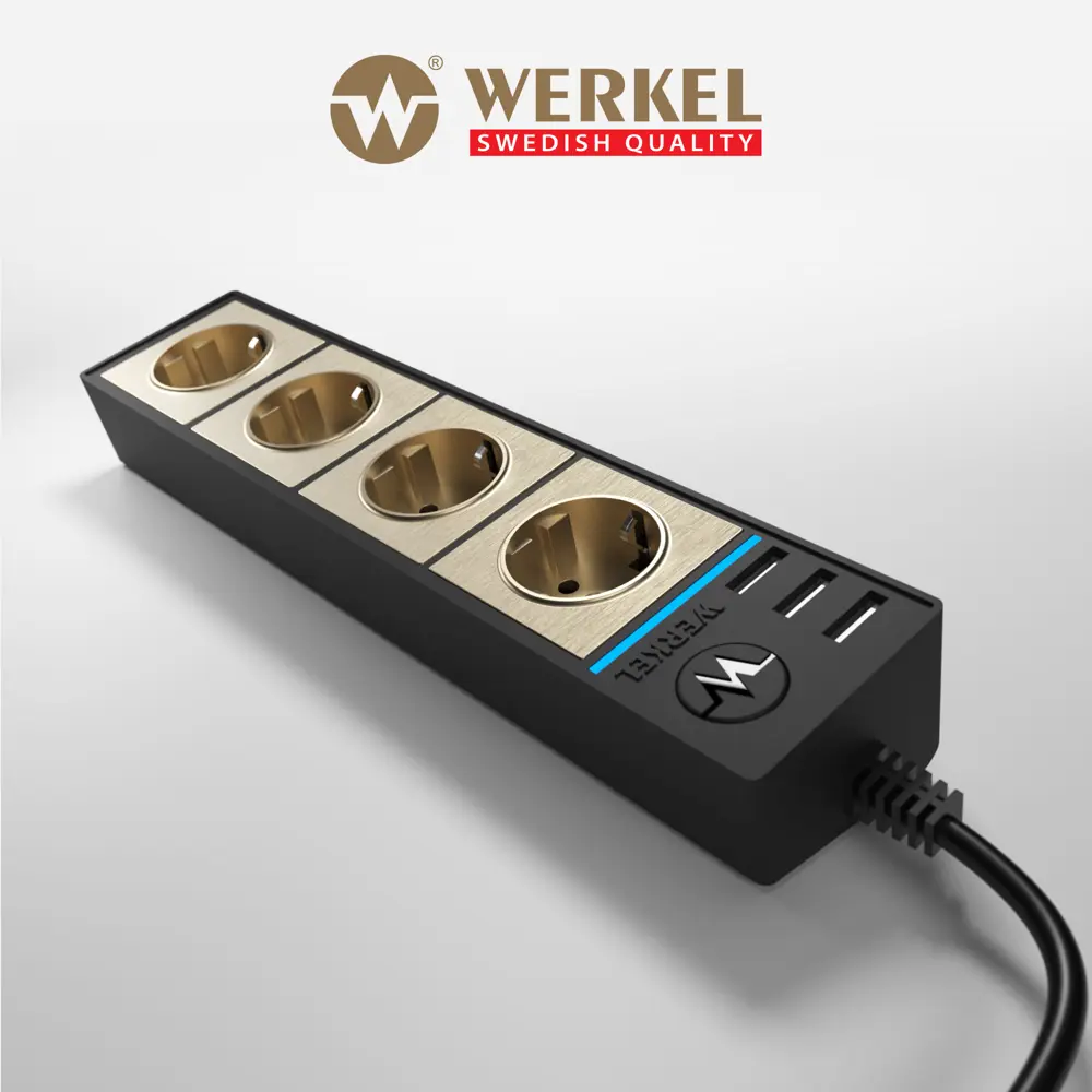 Фото Розеточный блок с 3 USB Werkel a051462 4 розетки, 1.7 м Фото Розеточный блок с 3 USB Werkel a051462 4 розетки, 1.7 м