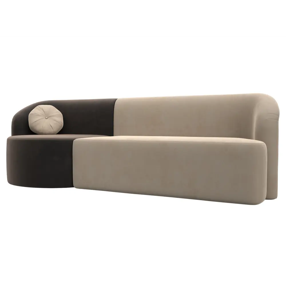 Фото Диван Лига Диванов Лига-027 119510L 257x82x97 см велюр цвет бежевый/коричневый Фото Диван Лига Диванов Лига-027 119510L 257x82x97 см велюр цвет бежевый/коричневый