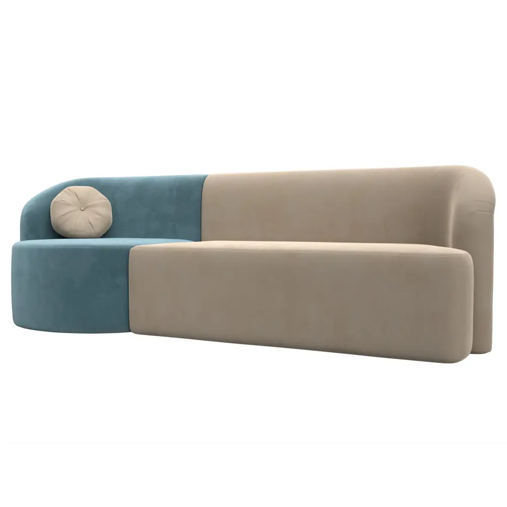 Фото Диван Лига Диванов Лига-027 119512L 257x82x97 см велюр цвет бирюзовый/бежевый Фото Диван Лига Диванов Лига-027 119512L 257x82x97 см велюр цвет бирюзовый/бежевый