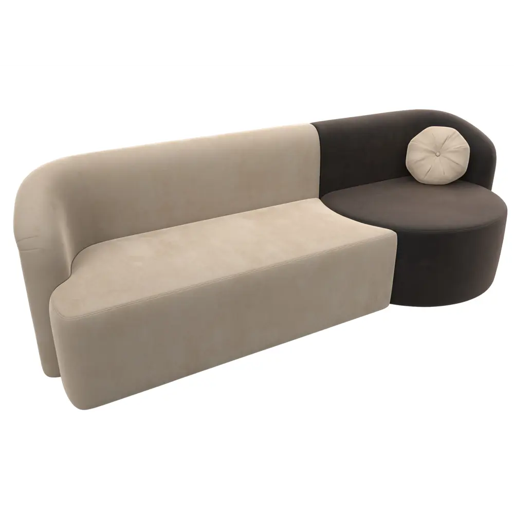 Фото 6 Диван Лига Диванов Лига-027 119510 257x82x97 см велюр цвет бежевый/коричневый Фото 6 Диван Лига Диванов Лига-027 119510 257x82x97 см велюр цвет бежевый/коричневый