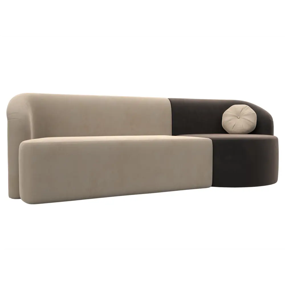 Фото Диван Лига Диванов Лига-027 119510 257x82x97 см велюр цвет бежевый/коричневый Фото Диван Лига Диванов Лига-027 119510 257x82x97 см велюр цвет бежевый/коричневый