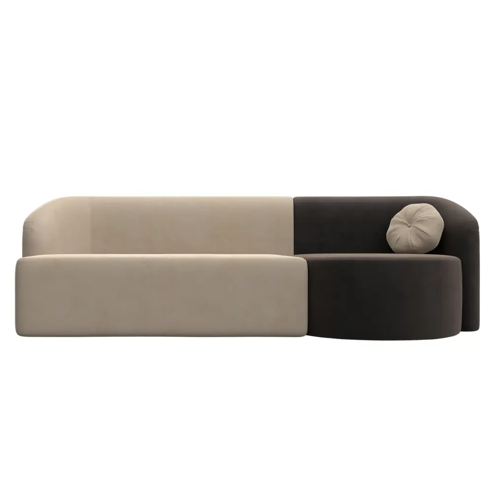 Фото 2 Диван Лига Диванов Лига-027 119510 257x82x97 см велюр цвет бежевый/коричневый Фото 2 Диван Лига Диванов Лига-027 119510 257x82x97 см велюр цвет бежевый/коричневый