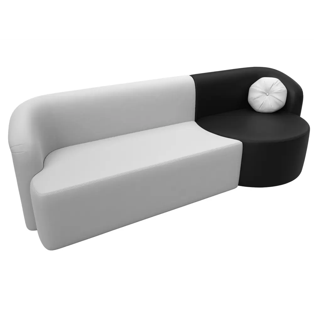 Фото 6 Диван Лига Диванов Лига-027 119525 257x82x97 см искусственная кожа цвет черный/белый