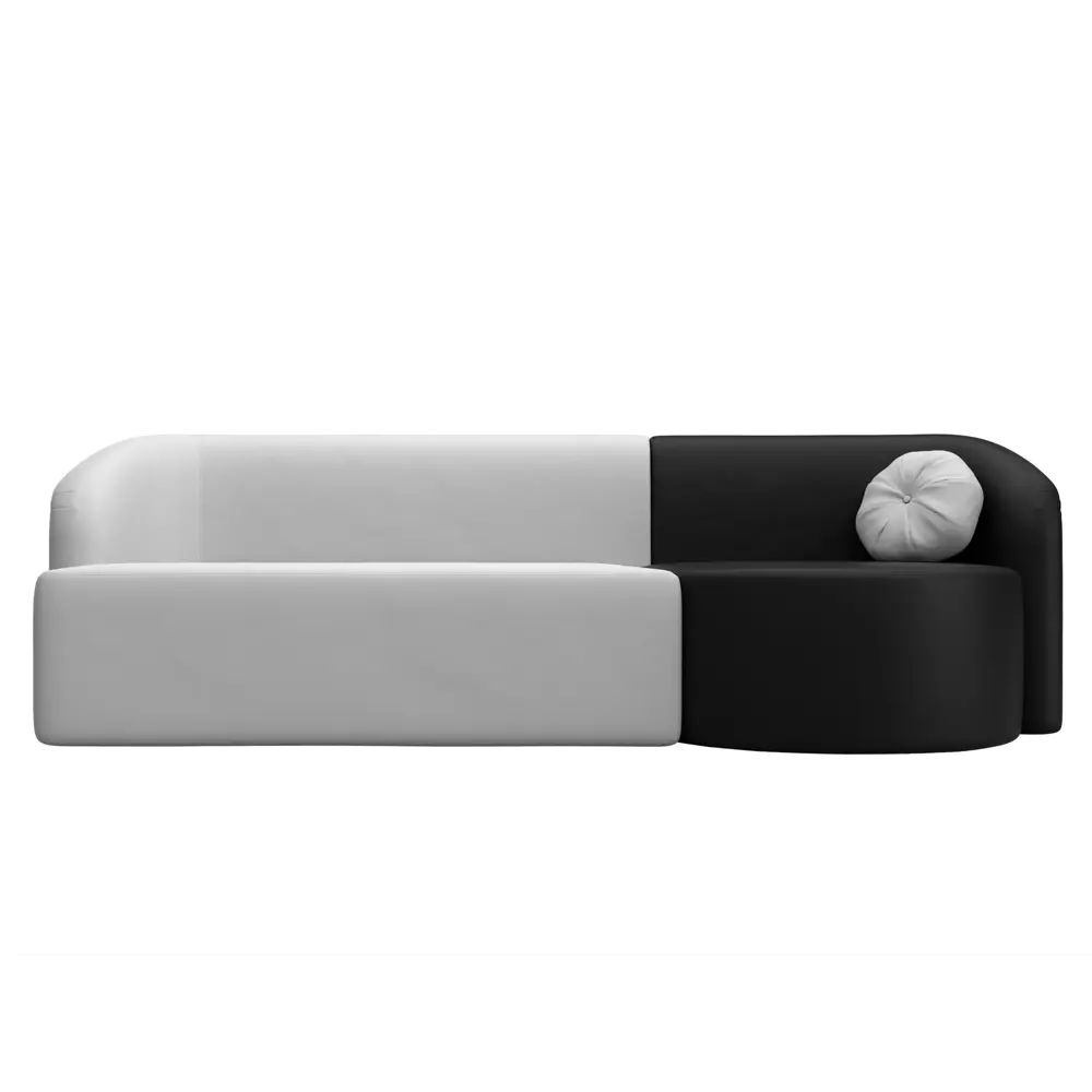 Фото 2 Диван Лига Диванов Лига-027 119525 257x82x97 см искусственная кожа цвет черный/белый