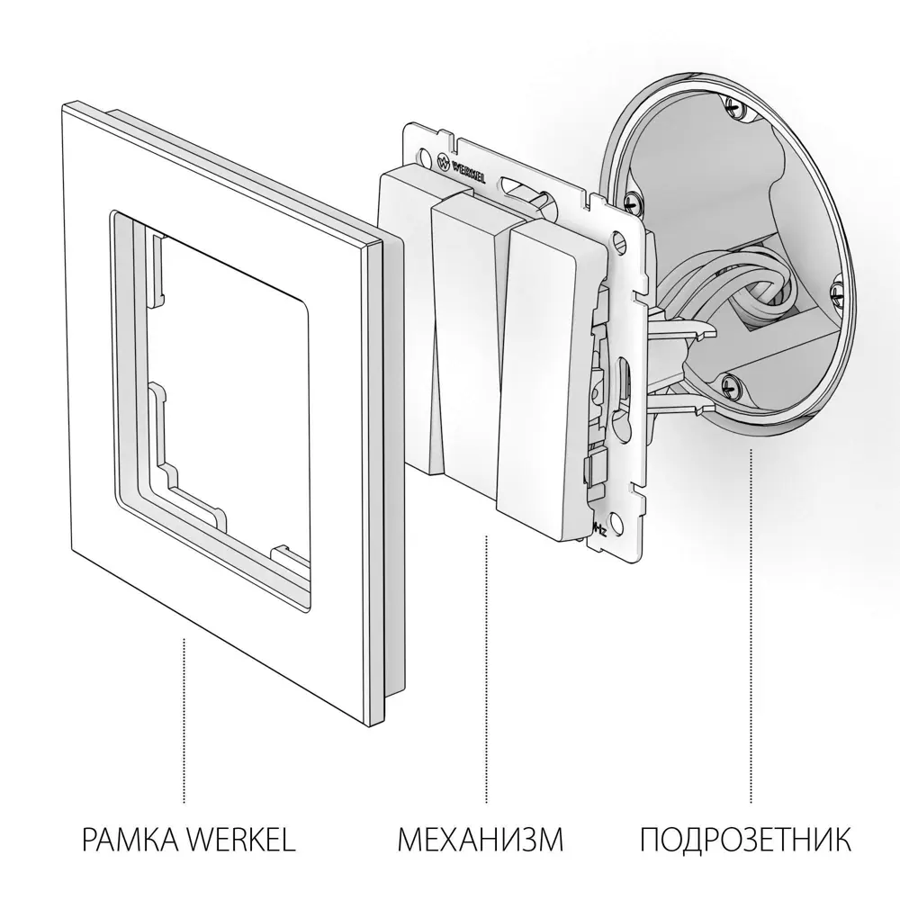 Фото 4 Выключатель Werkel трехклавишный (серебряный) W1130006 Фото 4 Выключатель Werkel трехклавишный (серебряный) W1130006