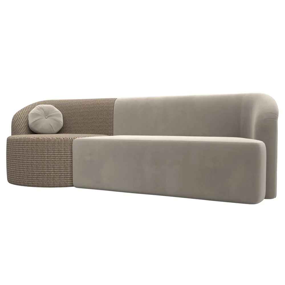 Фото Диван Лига Диванов Лига-027 119560L 257x82x97 см вельвет цвет бежевый/коричневый Фото Диван Лига Диванов Лига-027 119560L 257x82x97 см вельвет цвет бежевый/коричневый