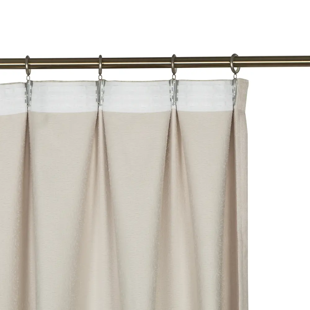 Фото 5 Штора на ленте Inspire Barro 140x280 см цвет светло-серый