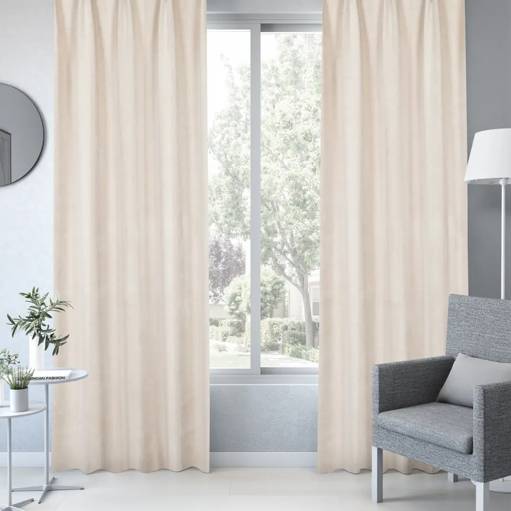 Фото Штора на ленте Inspire Barro 140x280 см цвет светло-серый