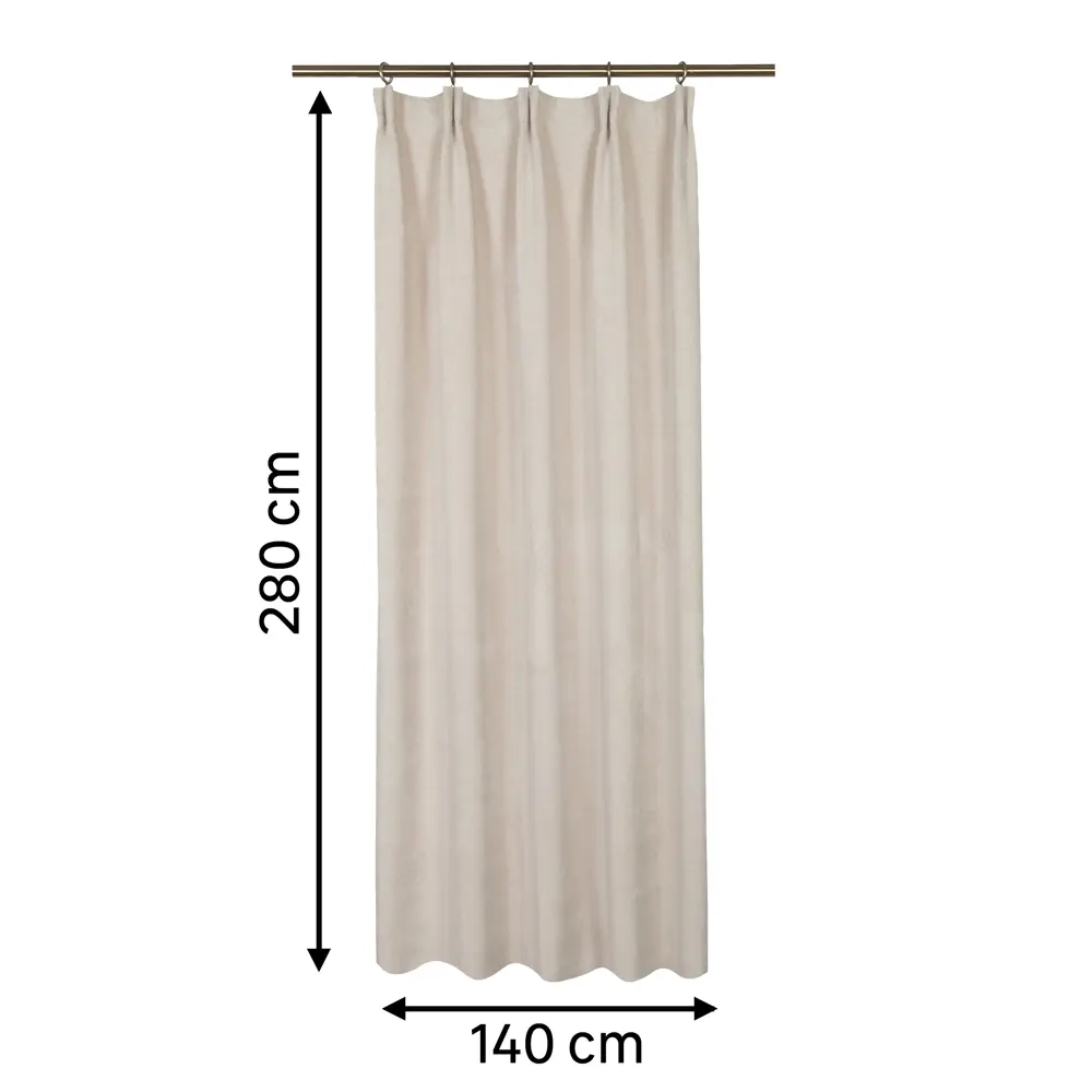 Фото 3 Штора на ленте Inspire Barro 140x280 см цвет светло-серый