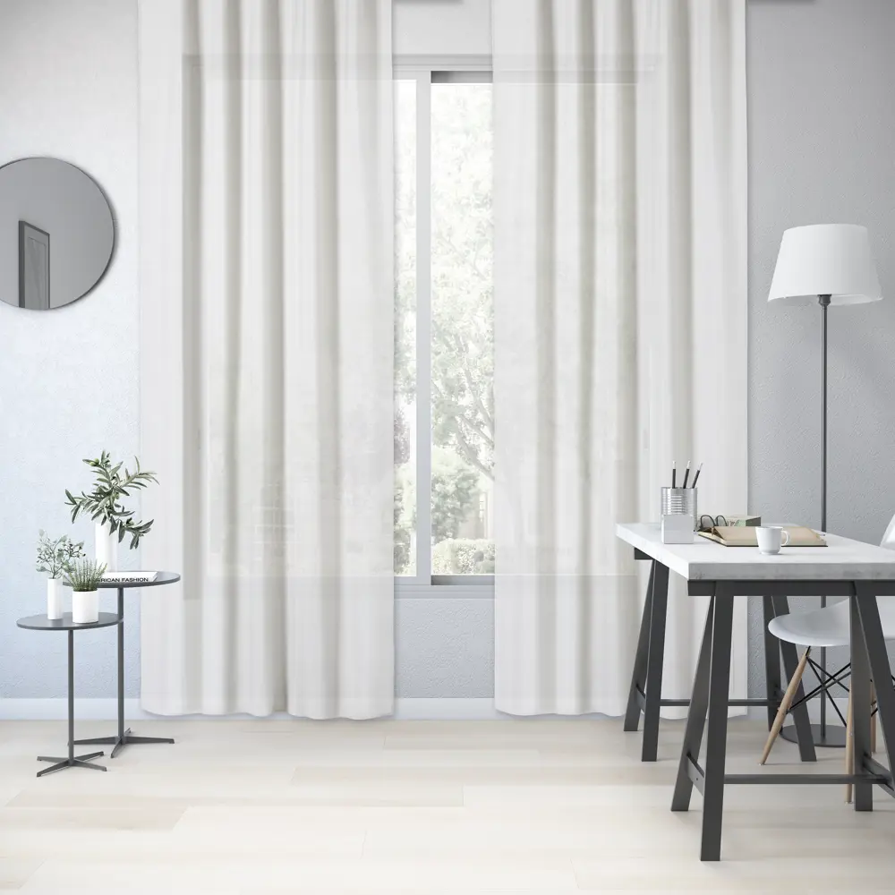 Фото Тюль на ленте Inspire Bera 300x280 см цвет белый Фото Тюль на ленте Inspire Bera 300x280 см цвет белый