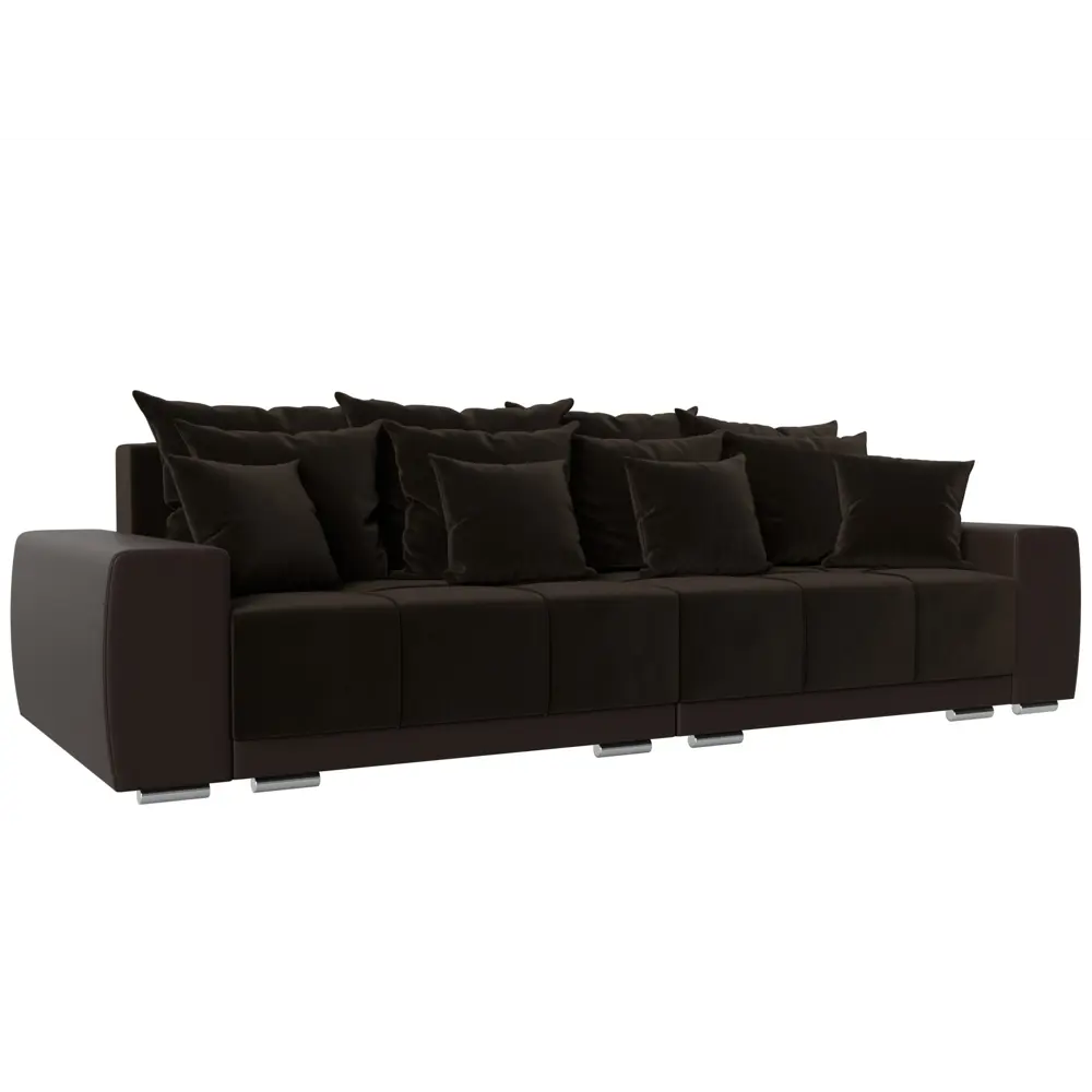 Фото Диван Лига Диванов Лига-028 121210 281x90x115 см вельвет цвет коричневый Фото Диван Лига Диванов Лига-028 121210 281x90x115 см вельвет цвет коричневый